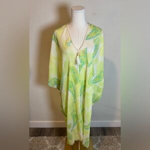 NWT Subtle Luxury Pool to Party Sundress/Cover Up Green Paisley Print One Size